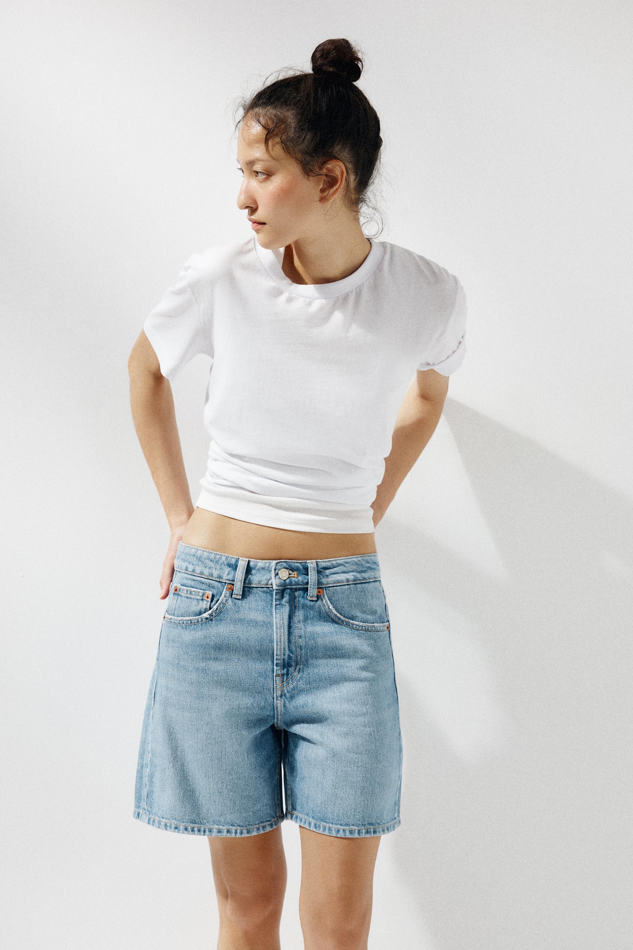 TRF MID-RISE DENIM SHORTS